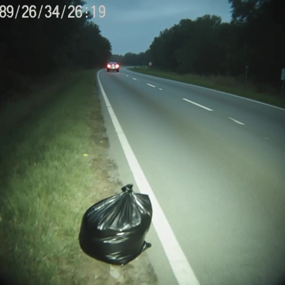 The driver was driving silently, staying close to the center of the road. On the