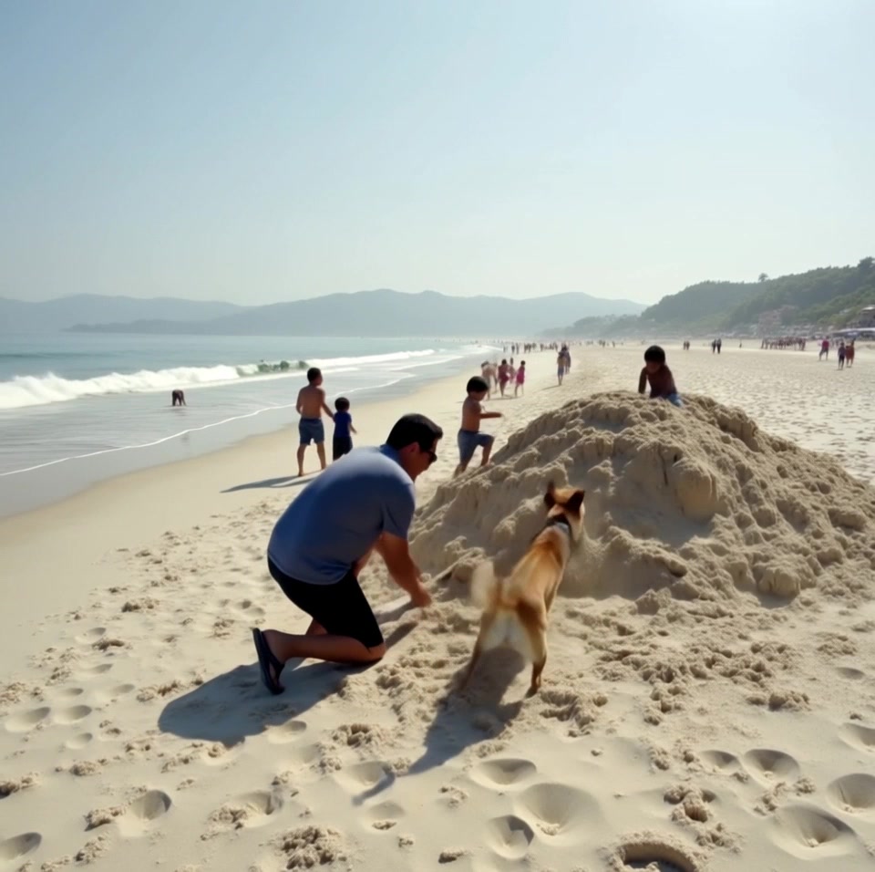Why did my dog DIG for an hour the the beach!? #mystery #puppy #digging #labradoodle