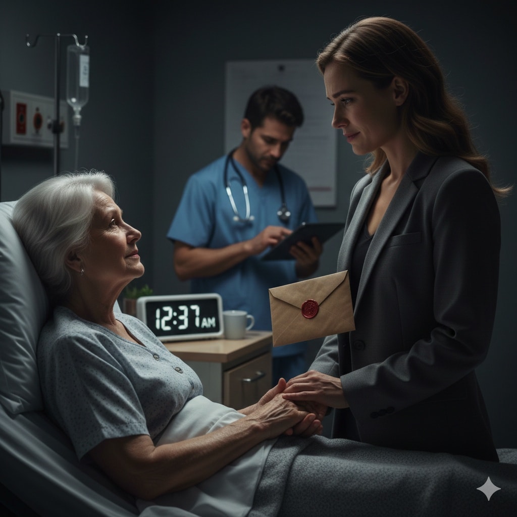 Qëndrova vetëm pranë shtratit të spitalit të nënës sime ndërsa ajo ndahej nga jeta, ndërsa familja ime e afërt nuk ishte kurrë aty – por një letër e fshehur nga nëna ime ndryshoi gjithçka në një çast