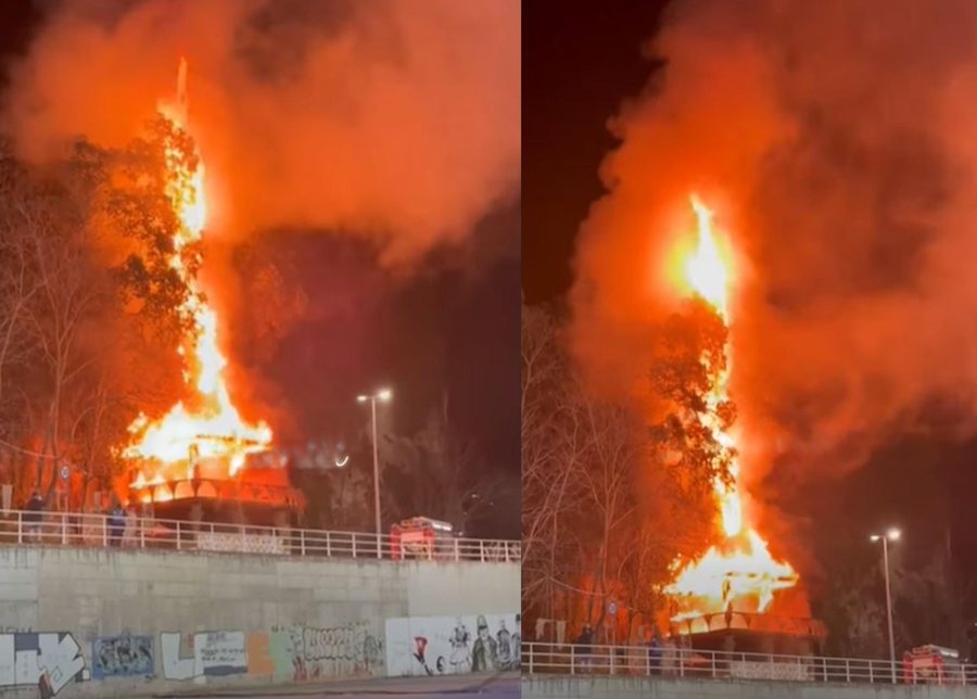 Fláka árrîn në “qîell”, zjárri i fùqîshëm pèrfshîn lòkálin në Vlòrë