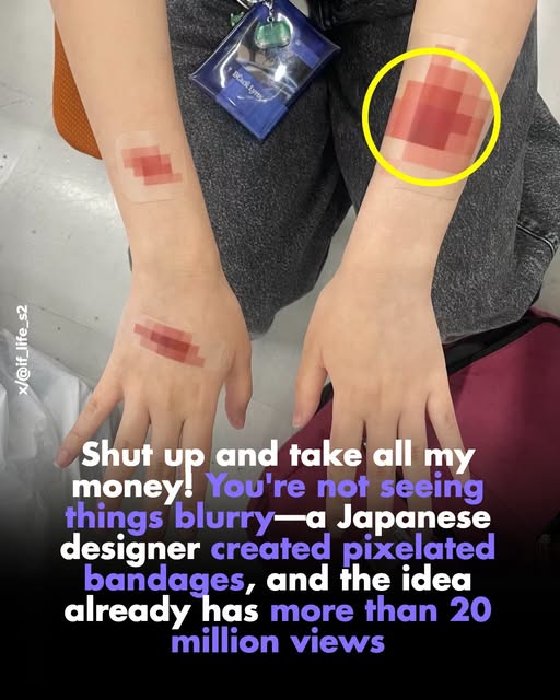 They invented pixelated bandages that make your wounds look censored by the Internet