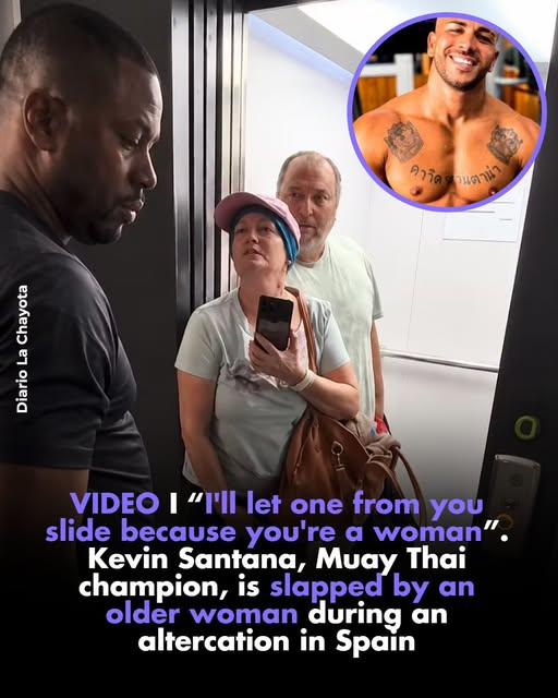VIDEO I “I’ll let one slide because you’re a woman”. Kevin Santana, Muay Thai champion, is slapped by an older woman during an altercation in Spain