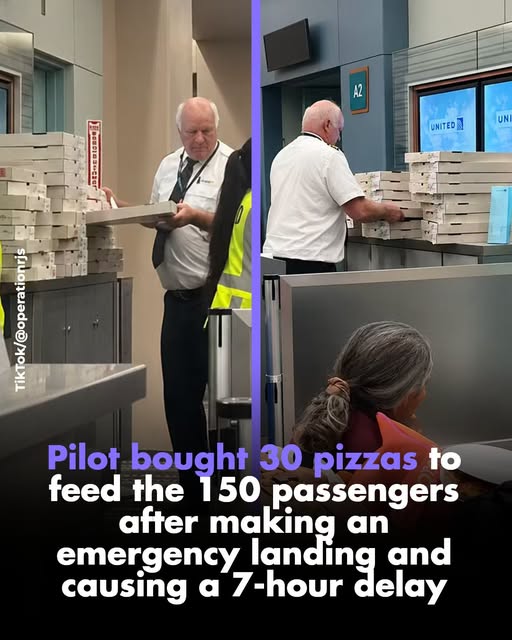 Pilot bought 30 pizzas to feed 150 passengers after an emergency landing and 7-hour delay