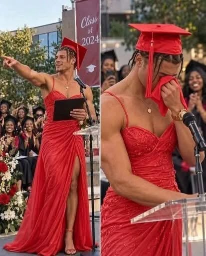 My son walked across the graduation stage