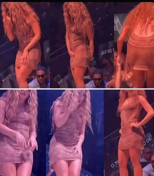 The moment Shakira leaves the stage after noticing that
