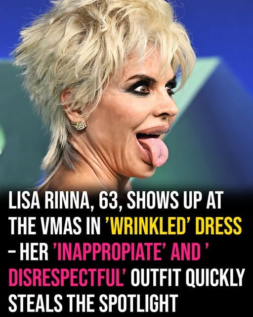 Lisa Rinna 63 turns heads at the VMAs fans call her dress inappropriate and disrespectful